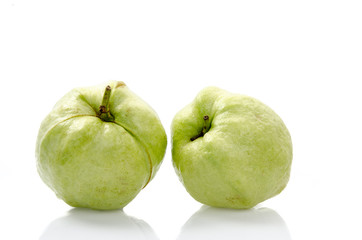 Fresh guava fruit on white background.