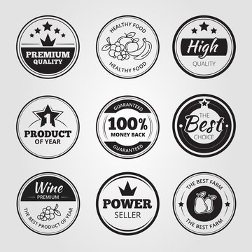 High quality vintage wax seals labels, badges and logos vector set