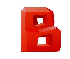 Ruby Red stone letter illustration