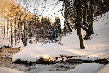 Waterfall mountain river