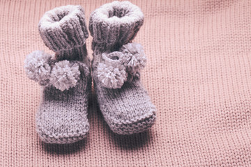 Knitted baby booties