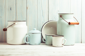 Enamelware still life