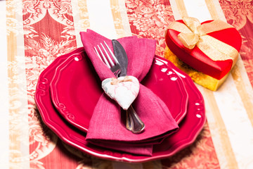 Valentine day table setting