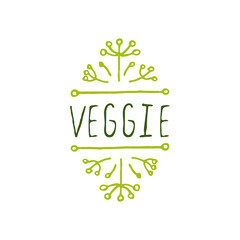  Veggie product label on white background.