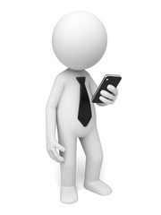 The 3D guy's using his cellphone