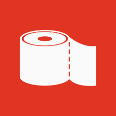 The toilet paper icon. Bathroom symbol. Flat