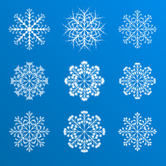 set of vector snowflakes