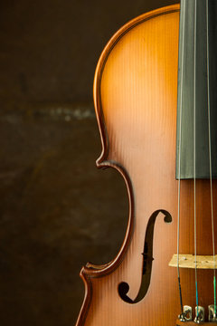 vintage violin on old steel background