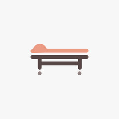 Medical icon vector illustration: hospital bed