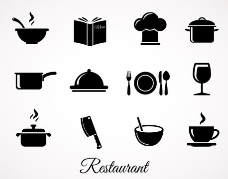 Restaurant vector icon set.