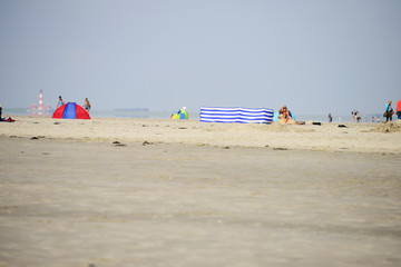 Fototapeta premium St. Peter-Ording mit Blick auf den Westerhever Leuchtturm