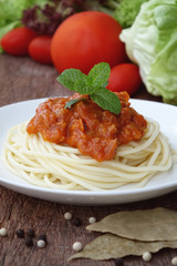 Italian spaghetti with tomato sauce