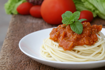 Italian spaghetti with tomato sauce