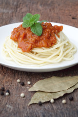 Italian spaghetti with tomato sauce
