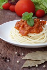 Italian spaghetti with tomato sauce