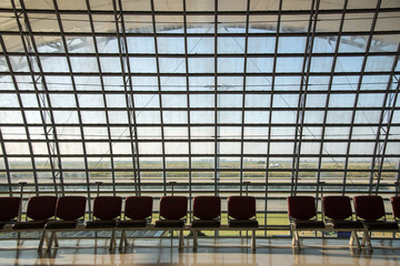 Obraz premium Suvarnabhumi Airport (BKK) is the main hub for Thai Airways (TG)