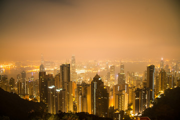 View from Victoria Peak to the business borough and the gulf in