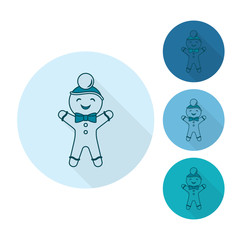 Gingerbread Man. Monochrome color