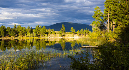 Fototapeta premium Reflections on Forested Mountain Lake
