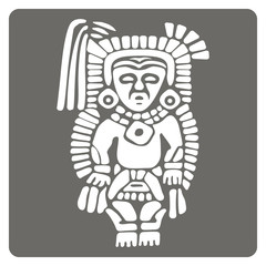 monochrome icon with American Indians art and ethnic ornaments for your design