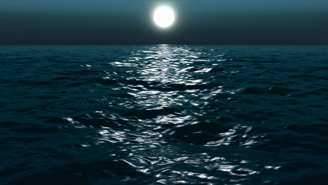 moon night on a sea, lopped 