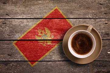 Montenegro flag with coffee