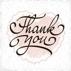 Inscription Thank you. Original handwritten calligraphy for your logo.