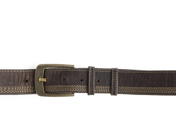 Leather belt isolated on white background