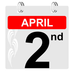 2nd april calendar with ornament