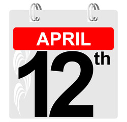 12th april calendar with ornament