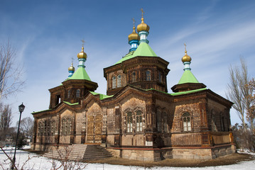 Fototapeta na wymiar The Russian Orthodox Holy Trinity Cathedral in Karakol
