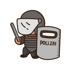 policeman holding shield