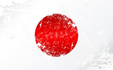 Japan Grunge Texture Flag