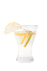 Fresh lemonade on white background
