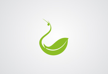 Bird Leaf duck logo vctor