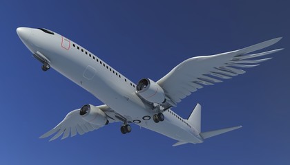 Fototapeta na wymiar airplane with bird wings