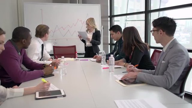 Group of attractive professionals involved in meeting