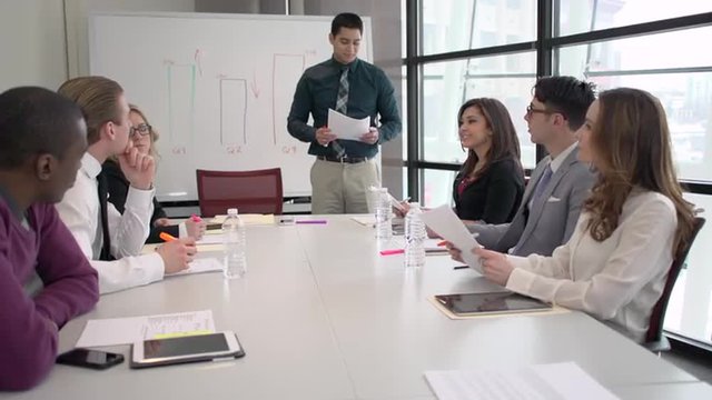 Group of attractive professionals involved in meeting