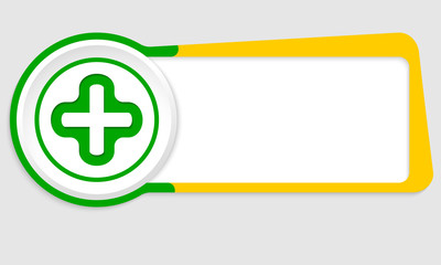 Fototapeta premium Vector abstract button for your text and plus symbol