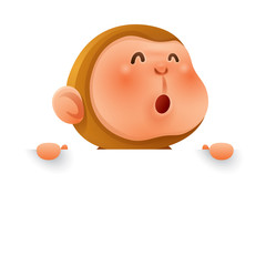 Monkey with big sign
