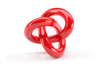 Fototapeta premium red plastic 3d abstract object