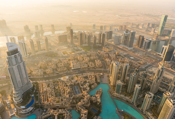 Dubai downtown morning scene