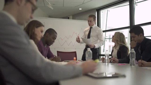 Group of attractive professionals involved in meeting