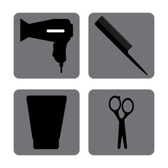 Hairdresser icons design 