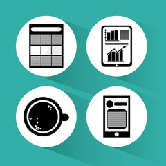 strategy and office icons design 