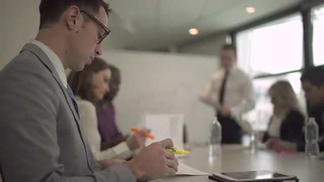 Group of attractive professionals involved in meeting