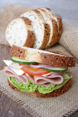 Ham sandwich with cheese