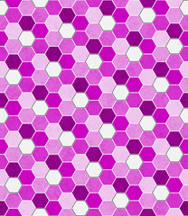 Pink, Black and White Hexagon Mosaic Abstract Geometric Design T