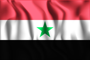 Flag of North Yemen. Rectangular Shape Icon