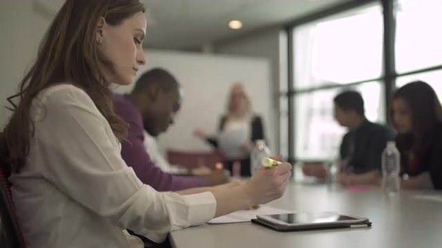 Group of attractive professionals involved in meeting